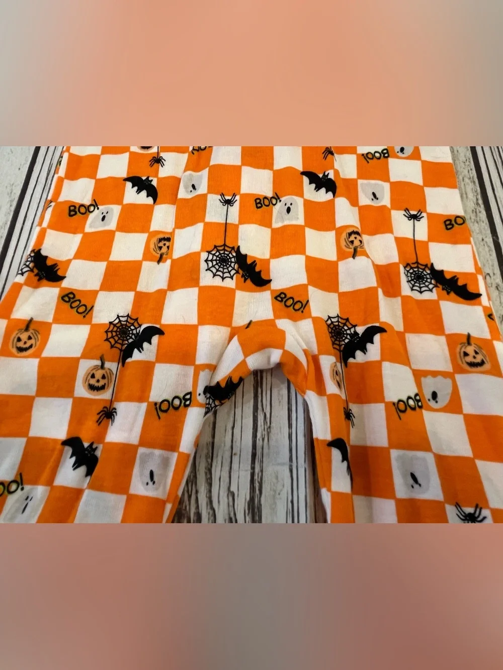 Halloween Checked Footed Pajamas Romper Boy's 3-6 Months Old Navy Fall Wear